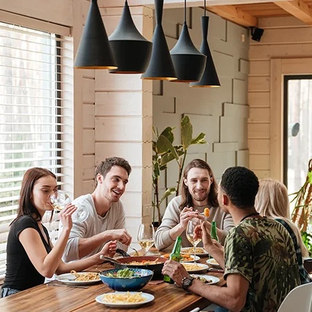 Family eating dinner